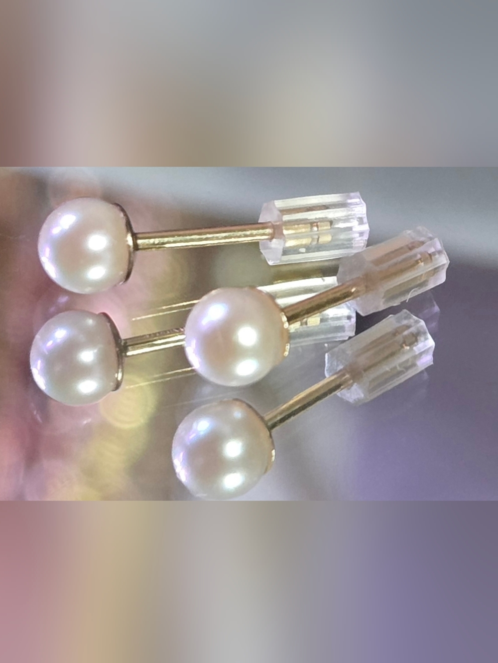 Pearl Earrings ✨️ NWT (Old Stock) ✨️Signed 1/20 14K✨️AAA Akoya✨️Size: 4mm